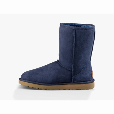 Botas UGG Classic Short II Mulher Azul Marinho | PT-NFTYC